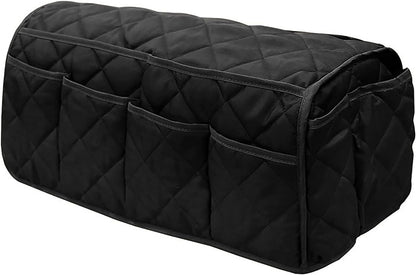 2 in 1 Waterproof Armrest Covers Sofa Arm Organizer with 14 Pockets for Tablet Magazines TV Remote Holder, Anti-Slip Recliner Couch Armchair Slipcover Furniture Sofa Arm Protector Storage Caddy Pouch