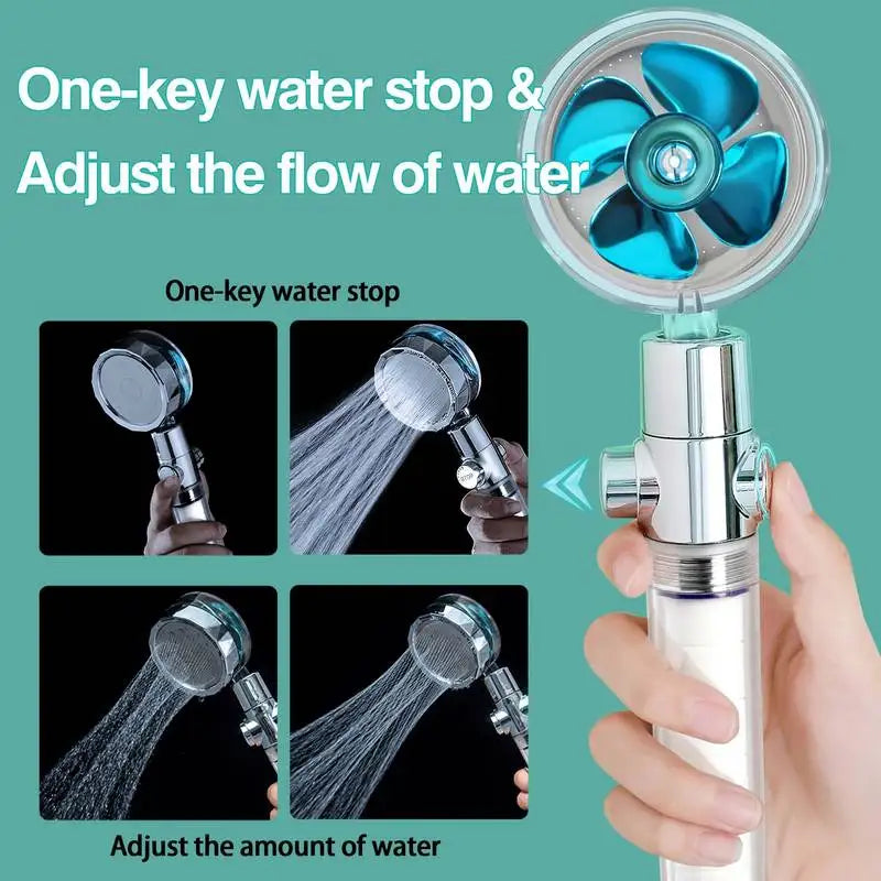 Shower Head High Pressure Water Saving Spray 360 Rotated Rainfall Shower Head Bathroom Hand-Held Pressurized Eco Massage Shower