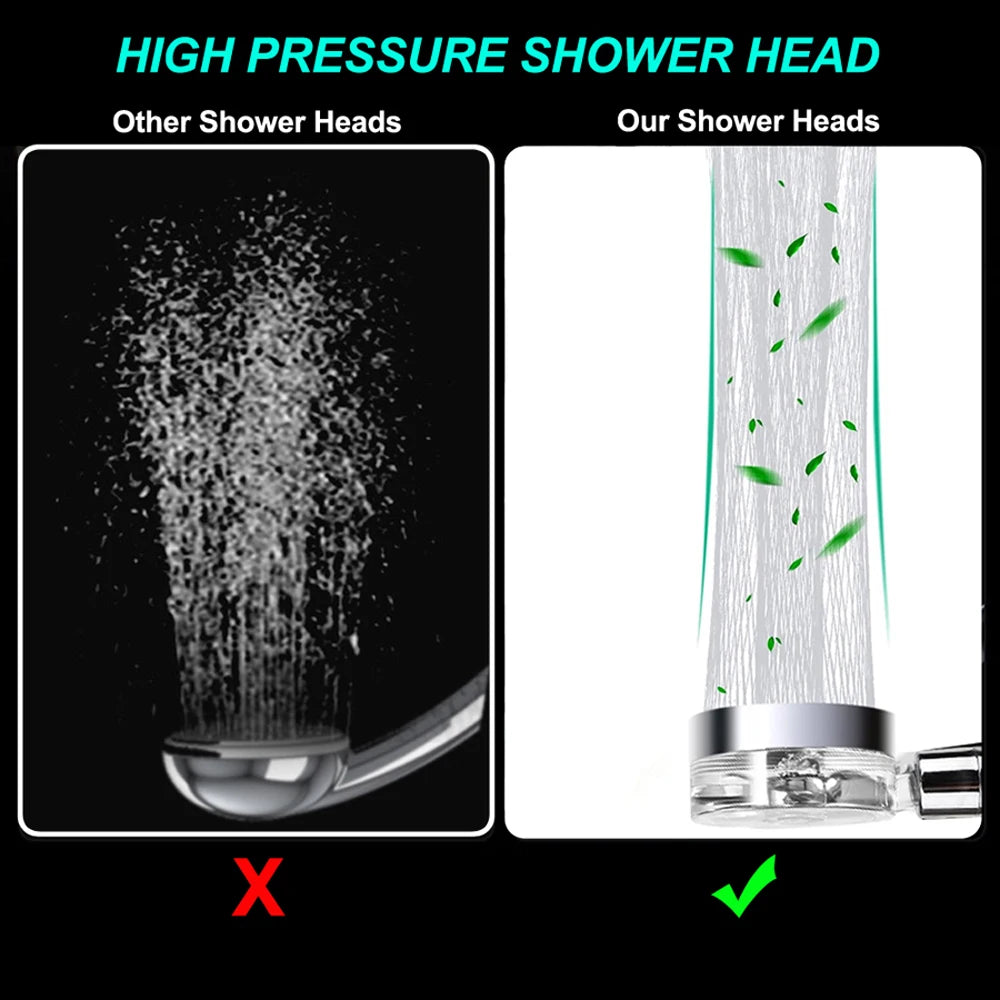 Shower Head High Pressure Water Saving Spray 360 Rotated Rainfall Shower Head Bathroom Hand-Held Pressurized Eco Massage Shower